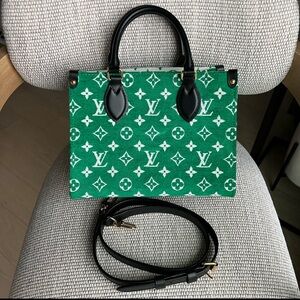 Louis Vuitton LV Green & White Monogram OnTheGo PM Bag